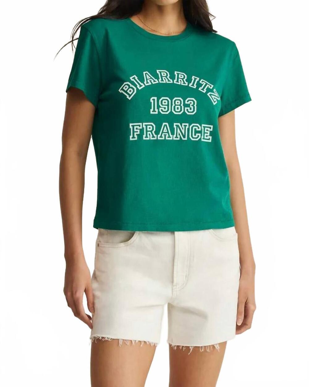 NEW Z SUPPLY biarritz 1983 vintage graphic tee in emerald green